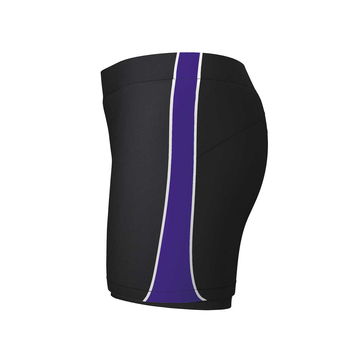side view of iGen Female Skorts Shorts Black/Purple