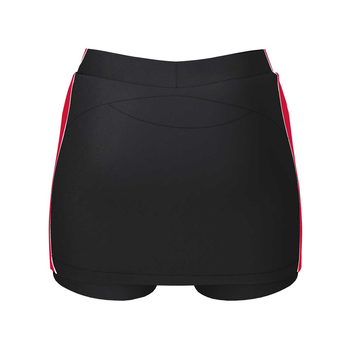 back view of iGen Female Skorts Shorts Black/Red
