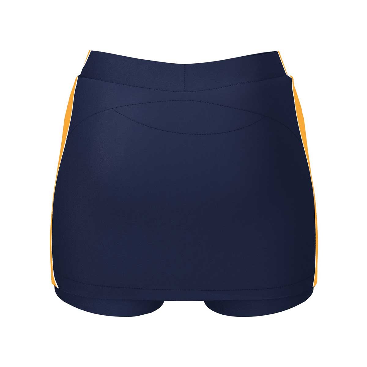 back view of iGen Female Sports Skorts Navy/Amber