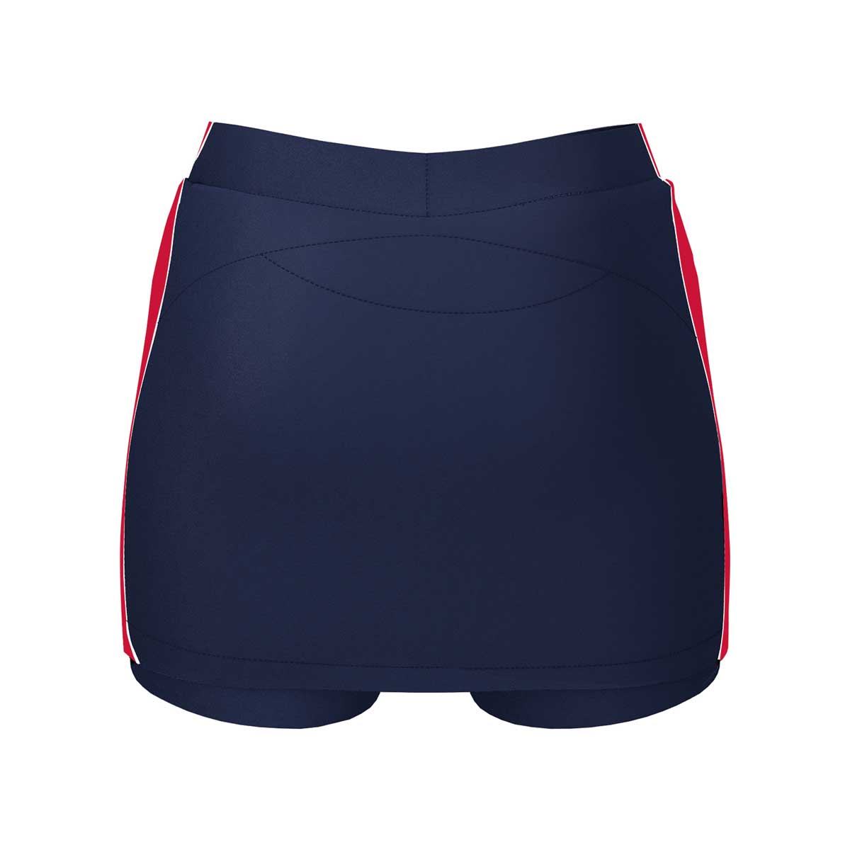 back view of iGen Female Sports Skorts Navy/Red