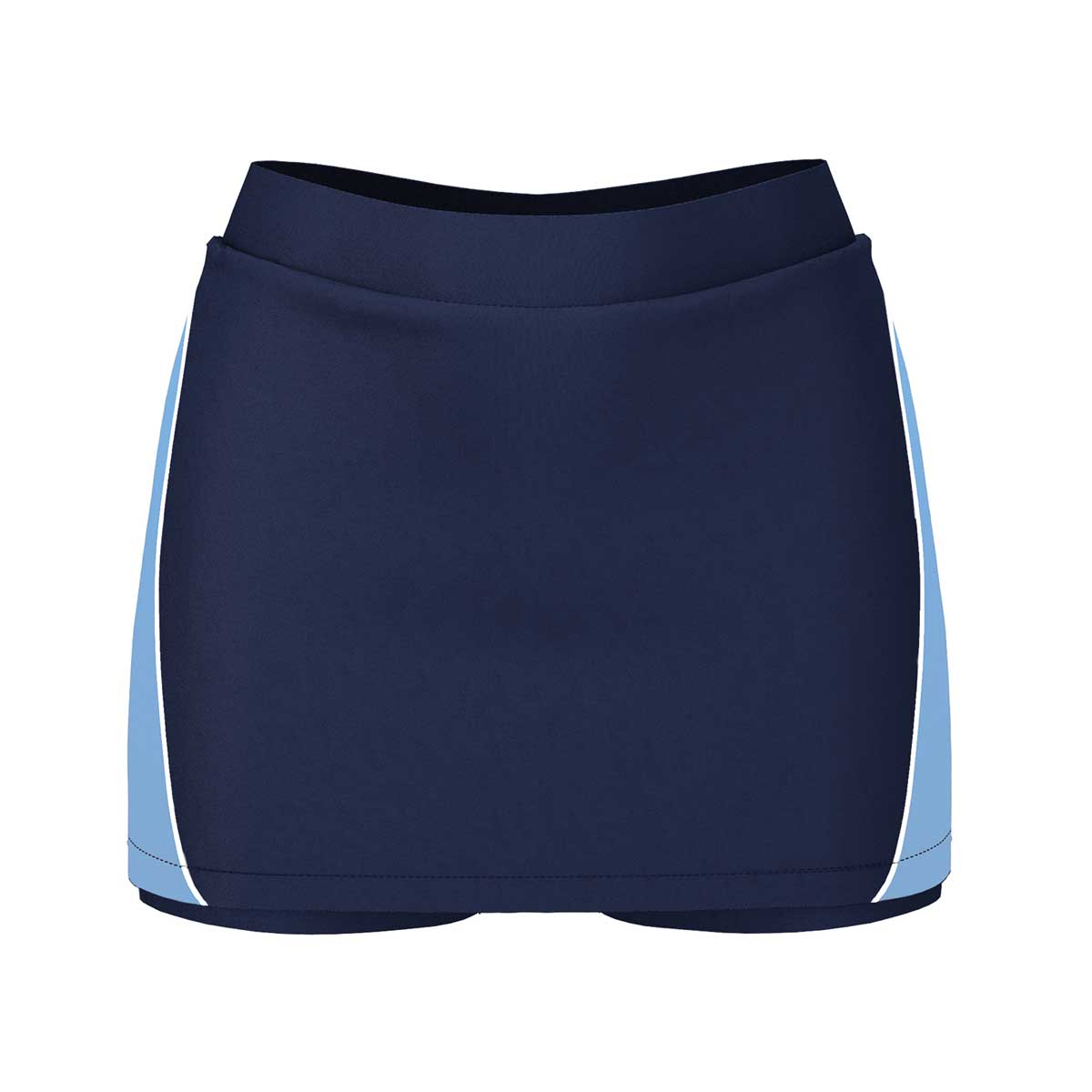 front view of iGen Female Sports Skorts Navy/Sky