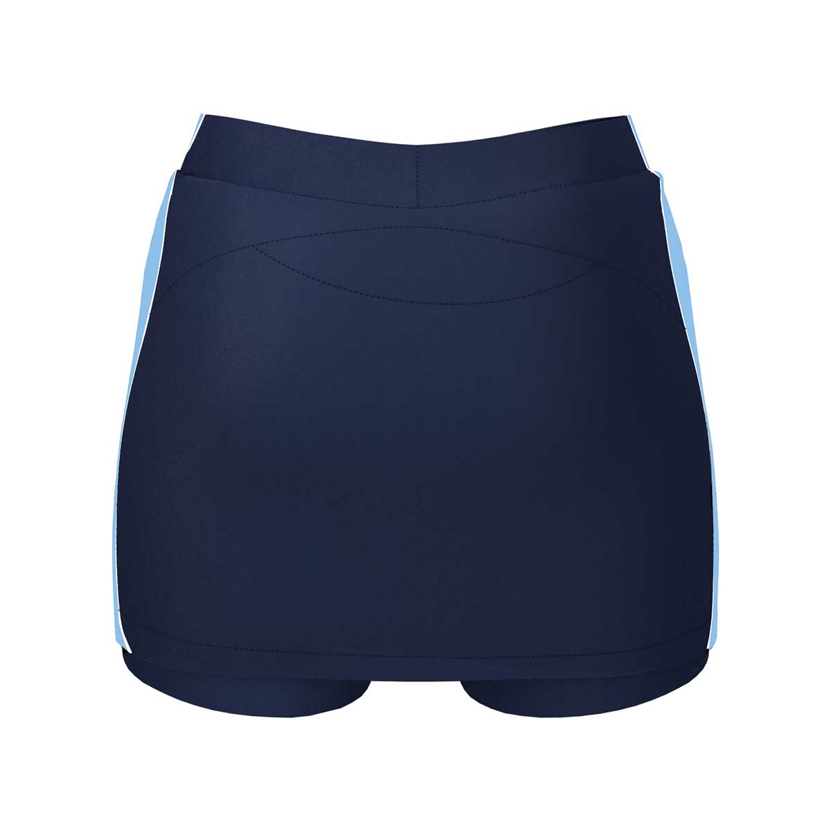 back view of iGen Female Sports Skorts Navy/Sky