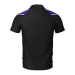 back view of iGen Unisex Sports Polo Black/Purple