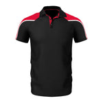 front view of iGen Unisex Sports Polo Black/Red