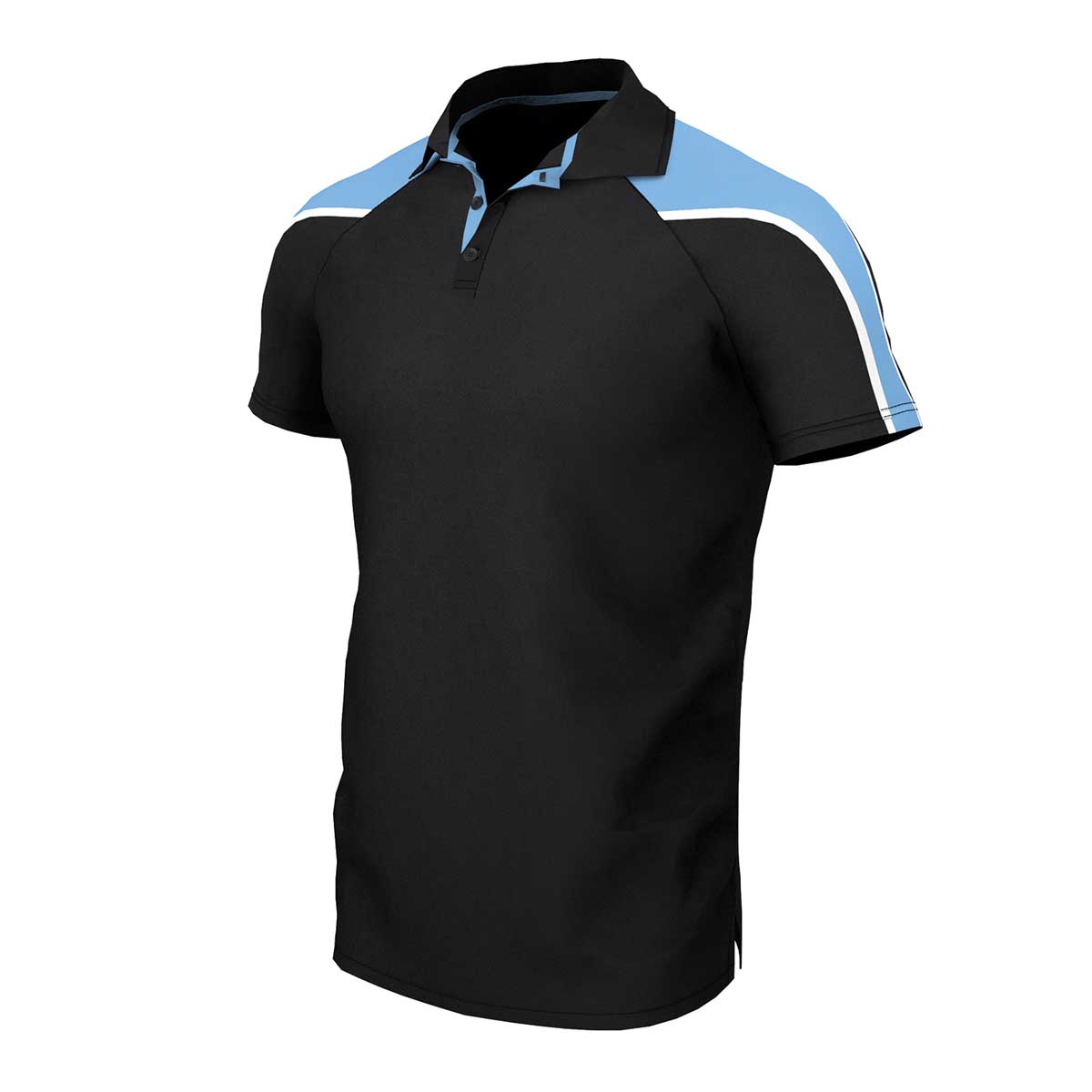 iGen Unisex Sports Polo Black/Sky