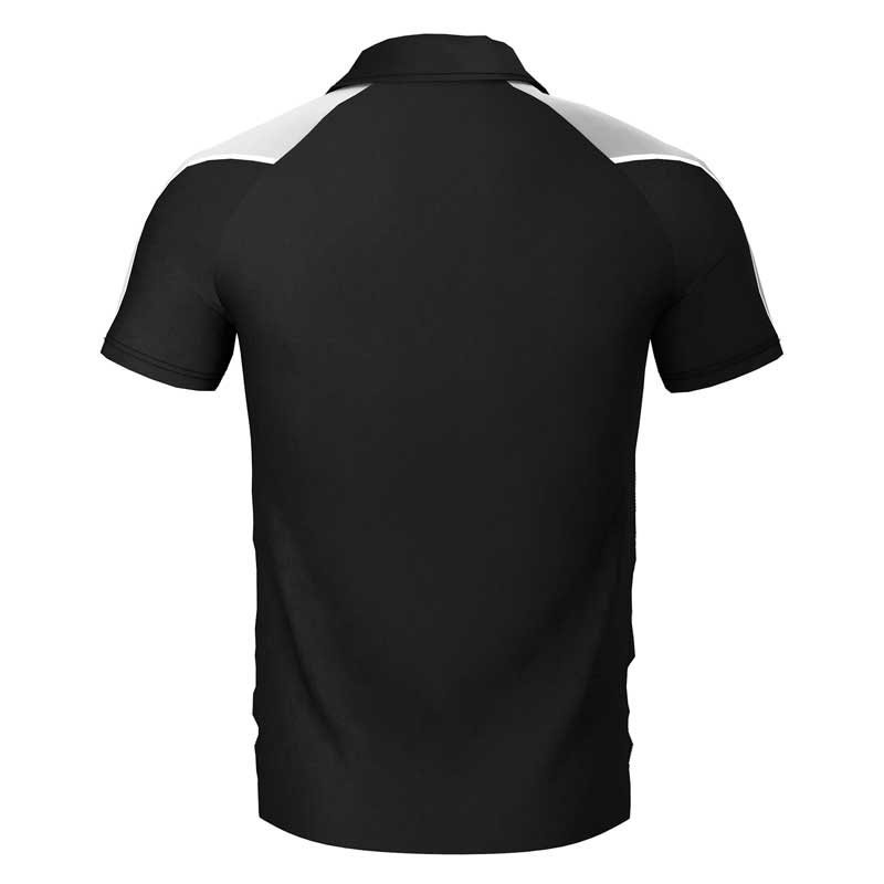 back view of iGen Unisex Sports Polo Black/White