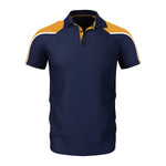 front view of iGen Unisex Sports Polo Navy/Amber