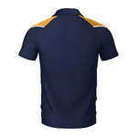 back view of iGen Unisex Sports Polo Navy/Amber