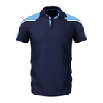 front view of iGen Unisex Sports Polo Navy/Sky