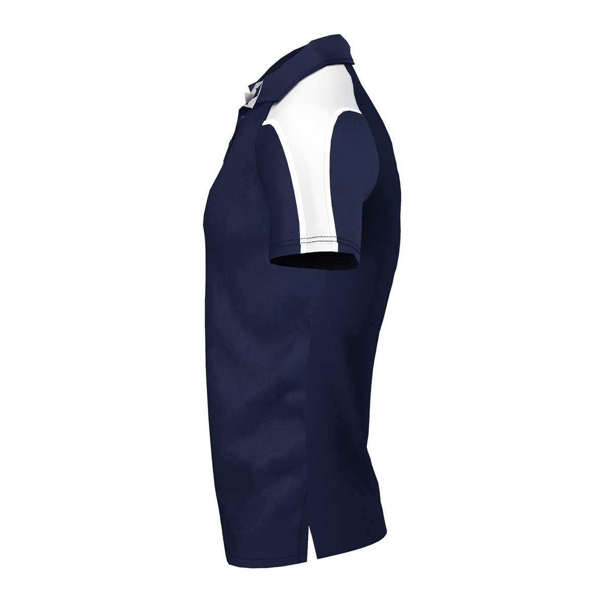 side view of iGen Unisex Sports Polo Navy/White