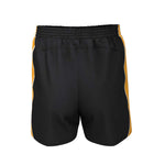 back view of iGen Unisex Sports Shorts Black/Amber