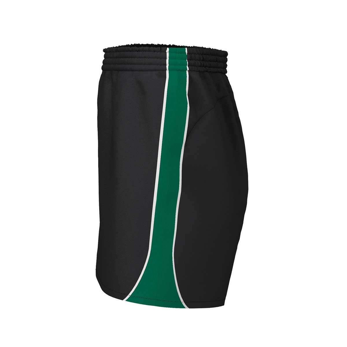 side view of iGen Unisex Sports Shorts Black/Bottle