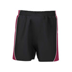 front view of iGen Unisex Sports Shorts Black/Maroon