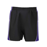 front view of iGen Unisex Sports Shorts Black/Purple