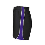 side view of iGen Unisex Sports Shorts Black/Purple
