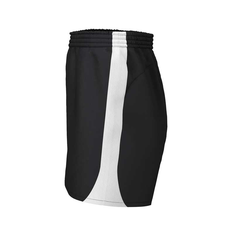 side view of iGen Unisex Sports Shorts Black/White