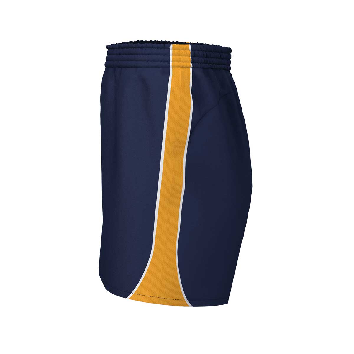side view of iGen Unisex Sports Shorts Navy/Amber