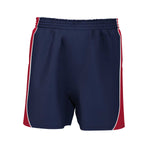 front view of iGen Unisex Sports Shorts Navy/Red