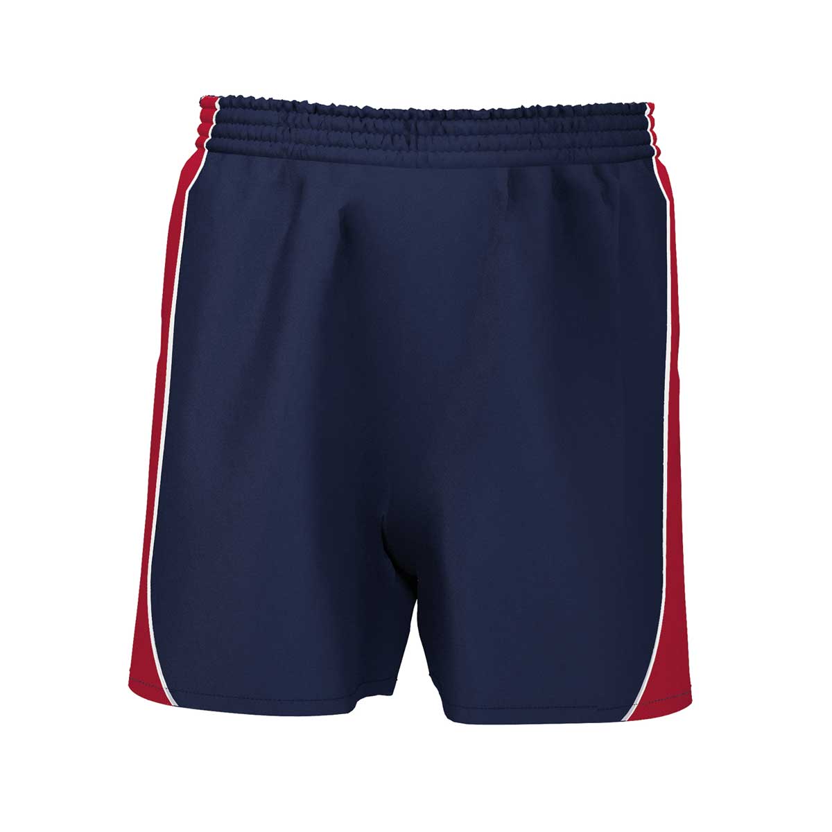 front view of iGen Unisex Sports Shorts Navy/Red