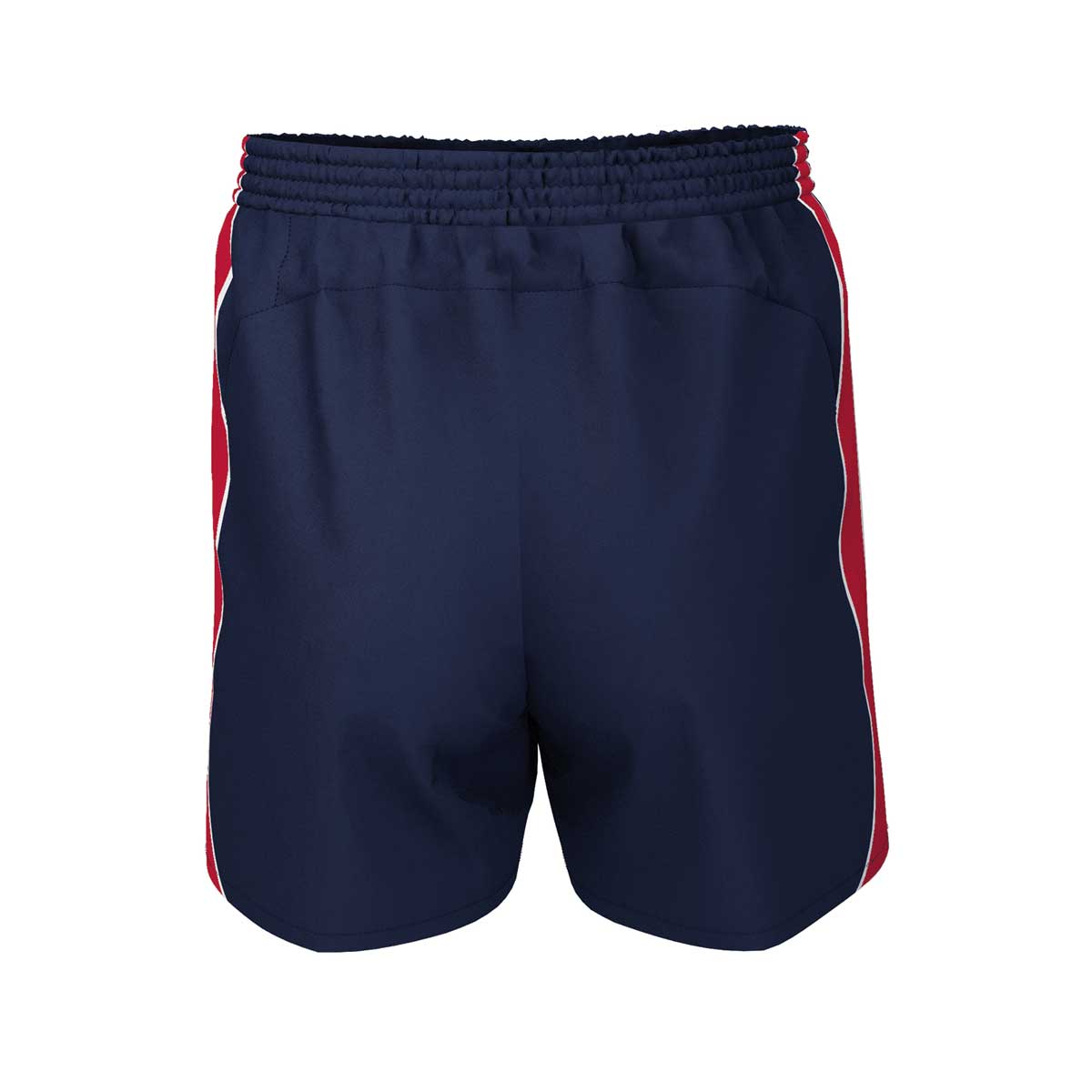 back view of iGen Unisex Sports Shorts Navy/Red