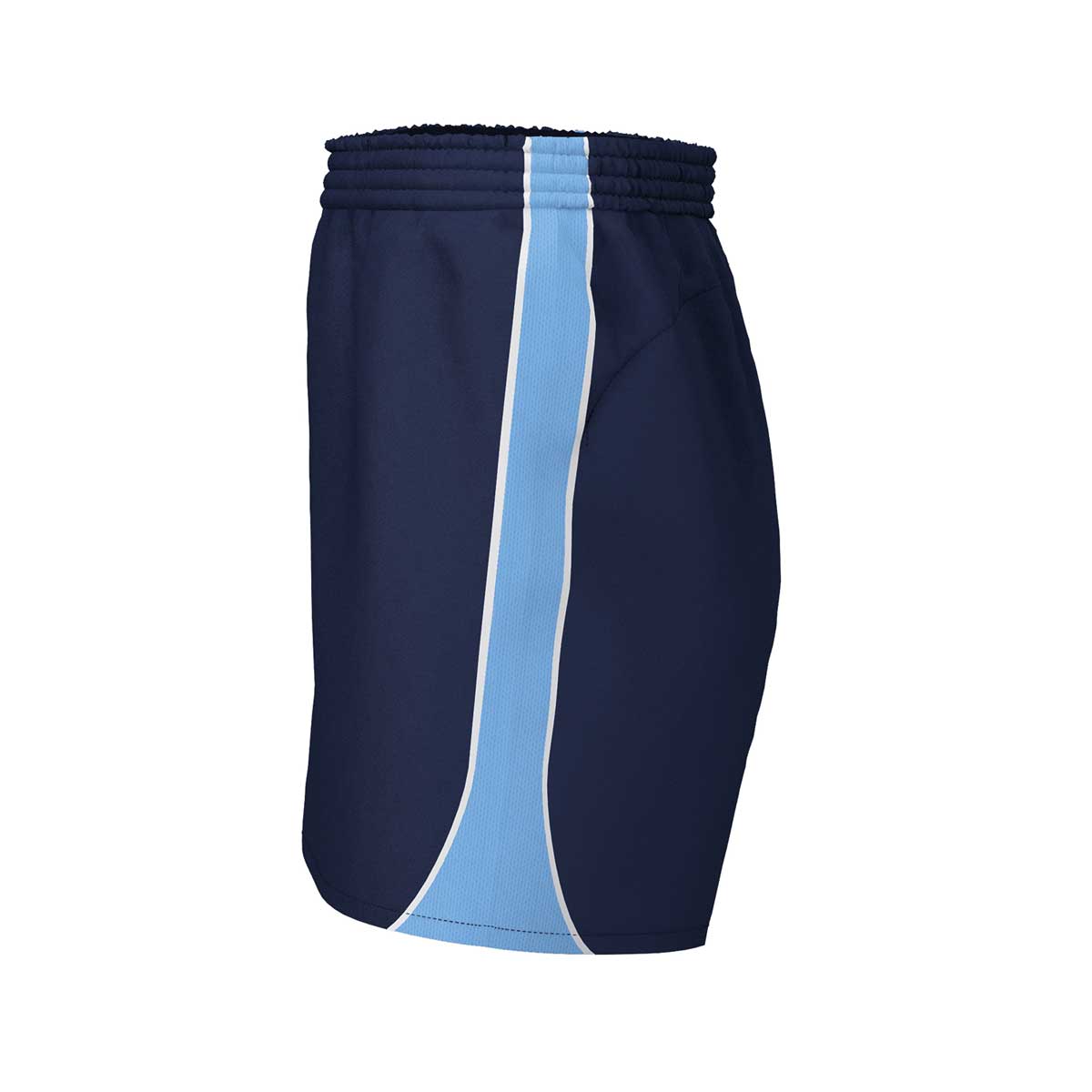 side view of iGen Unisex Sports Shorts Navy/Sky
