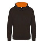 School Kids Varsity Hoodie Jet Black / Orange Crush