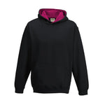 School Kids Varsity Hoodie Jet Black / Hot Pink