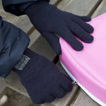 childs hands wearing Junior Classic Fully Lined Thinsulate™ Gloves with lunchbag