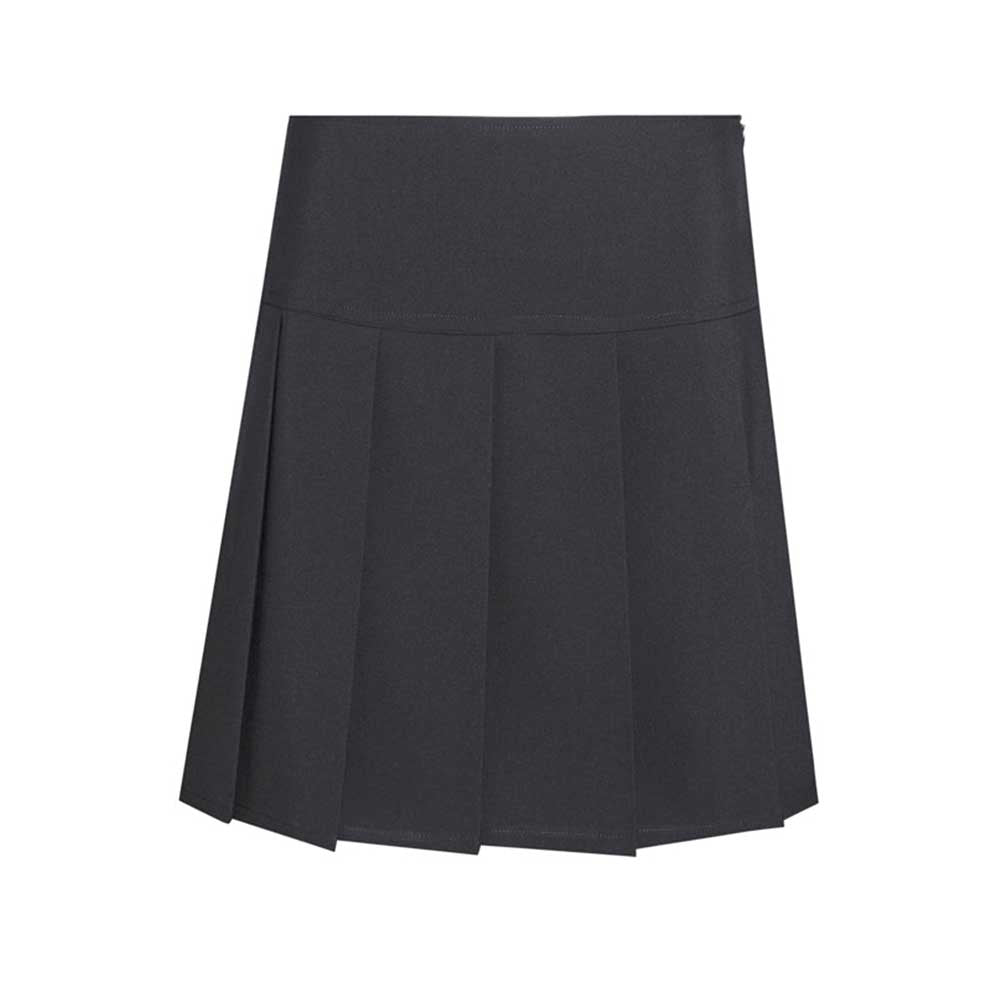 Girls' senior pleated skirt in black, for secondary school