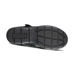 sole view of Star Black Leather Fitted Soft Touch Tape School Shoe