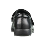 back view of Star Black Leather Fitted Soft Touch Tape School Shoe