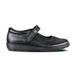inner side view Star Black Leather Fitted Soft Touch Tape School Shoe