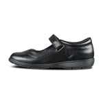 alt inner side view of Star Black Leather Fitted Soft Touch Tape School Shoe