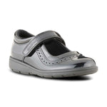 front view of Vega Black Patent Leather School Shoe