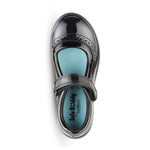 top view of Vega Black Patent Leather School Shoe