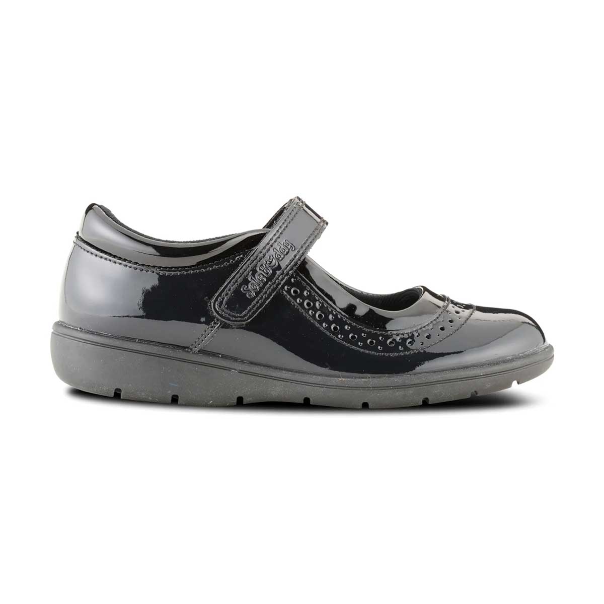 alt inner side view of Vega Black Patent Leather School Shoe