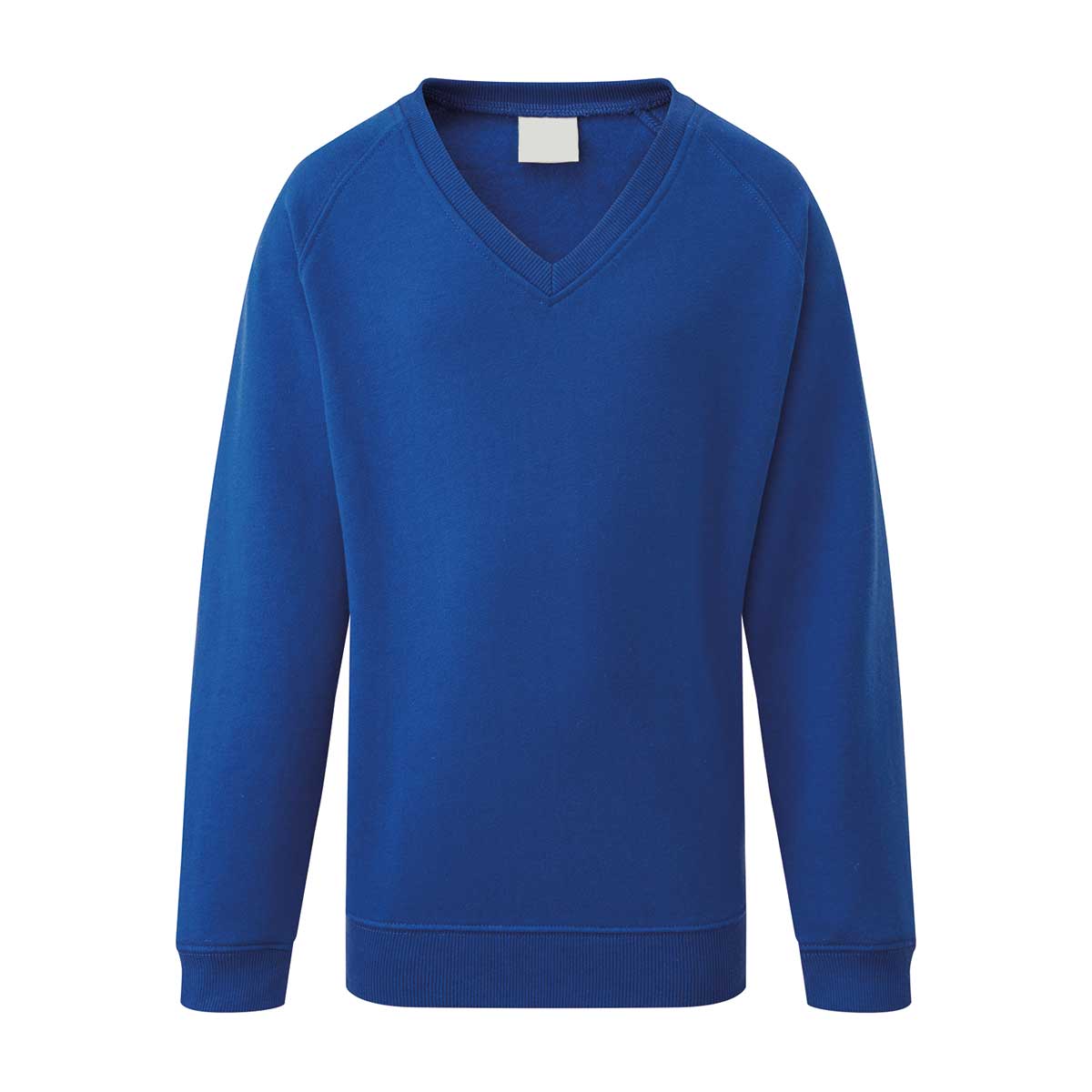 Classic royal blue V-neck sweatshirt for school students